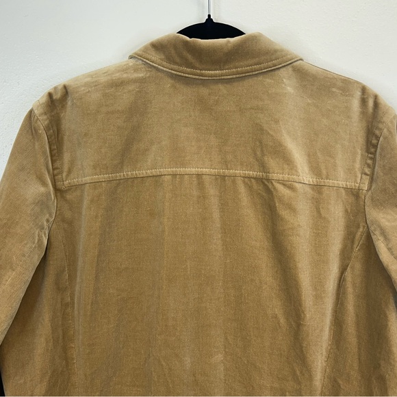 Eddie Bauer Womens XL Light Brown Velvet Blazer Chore Jacket Cotton Buttons - Picture 10 of 13